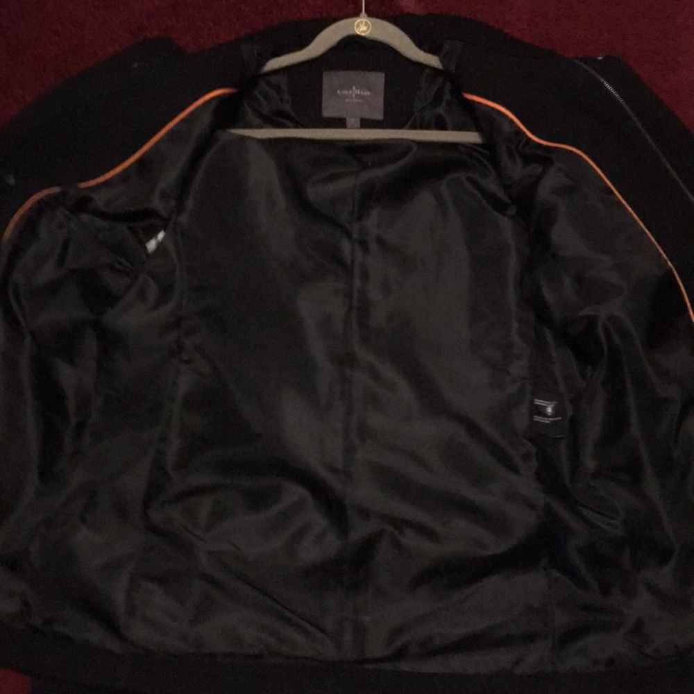 Cole Haan Mens wool & leather coat - Picture 8 of 8
